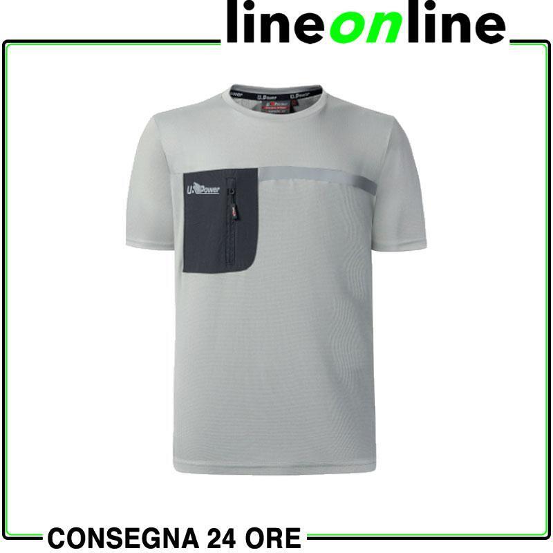 T-shirt da lavoro U Power Christal-Grigio Chiaro-XXL