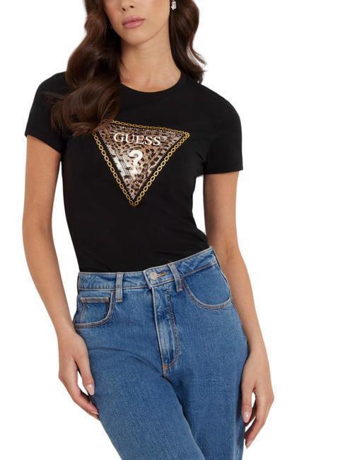 tshirt donna GUESS triangle leo tshirt JetBla M  scelta=P JetBla W4YI40J1314JBLK