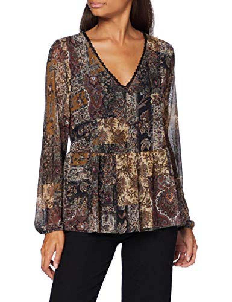 (TG. M) Desigual TS_Katrina T-Shirt, Marrone, Medium Donna - NUOVO