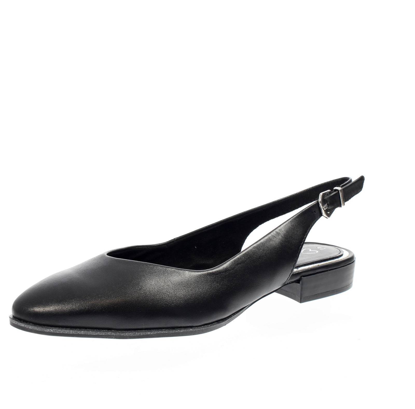 Marco Tozzi Ballerine Chanel In Pelle Nero - Taglia 37 [23.2cm] Scarpe Donna