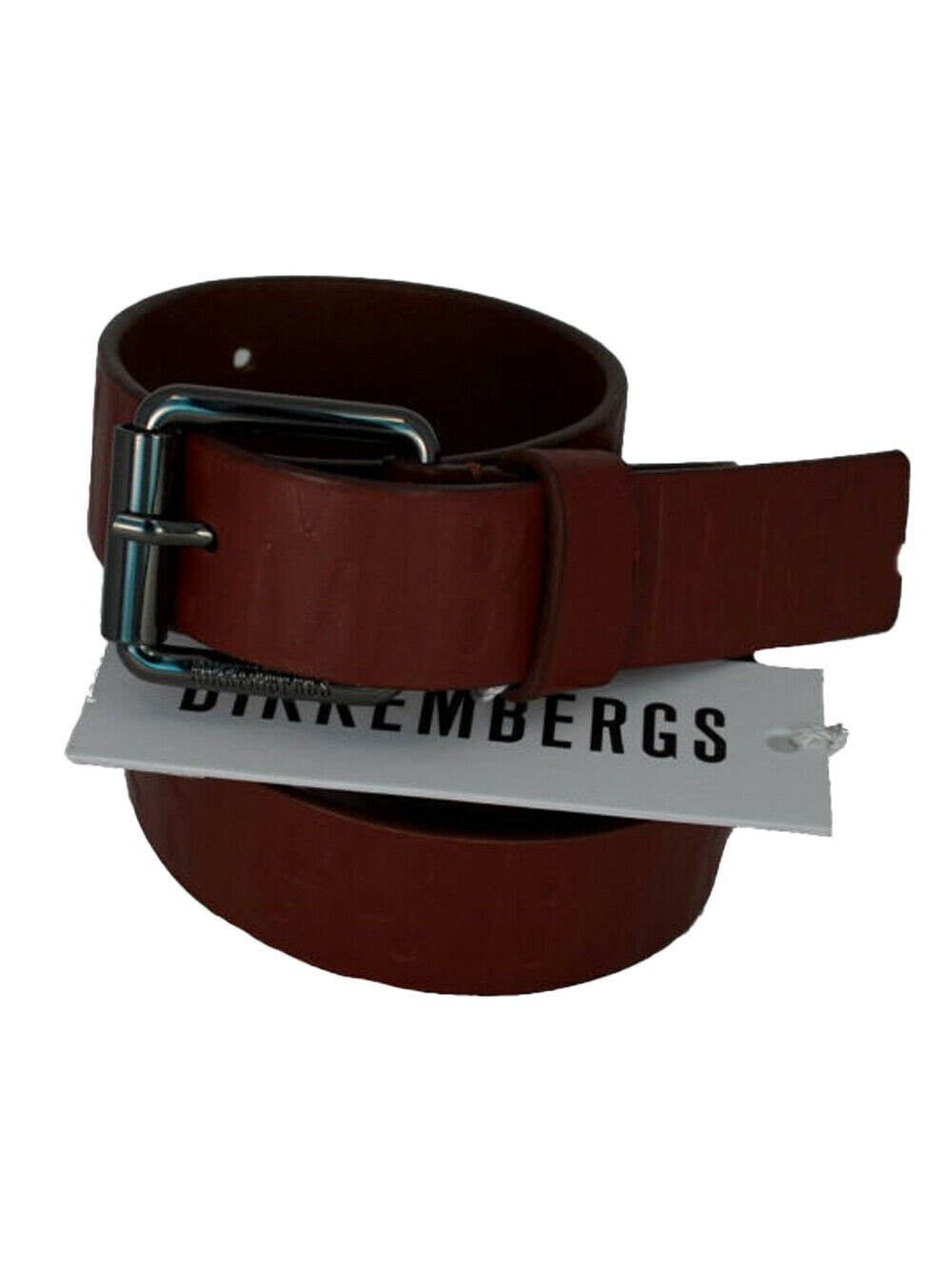 Cintura Uomo Pelle Bikkembergs Belt Men Leather Embossed DB H.3 D1818 Cognac Med