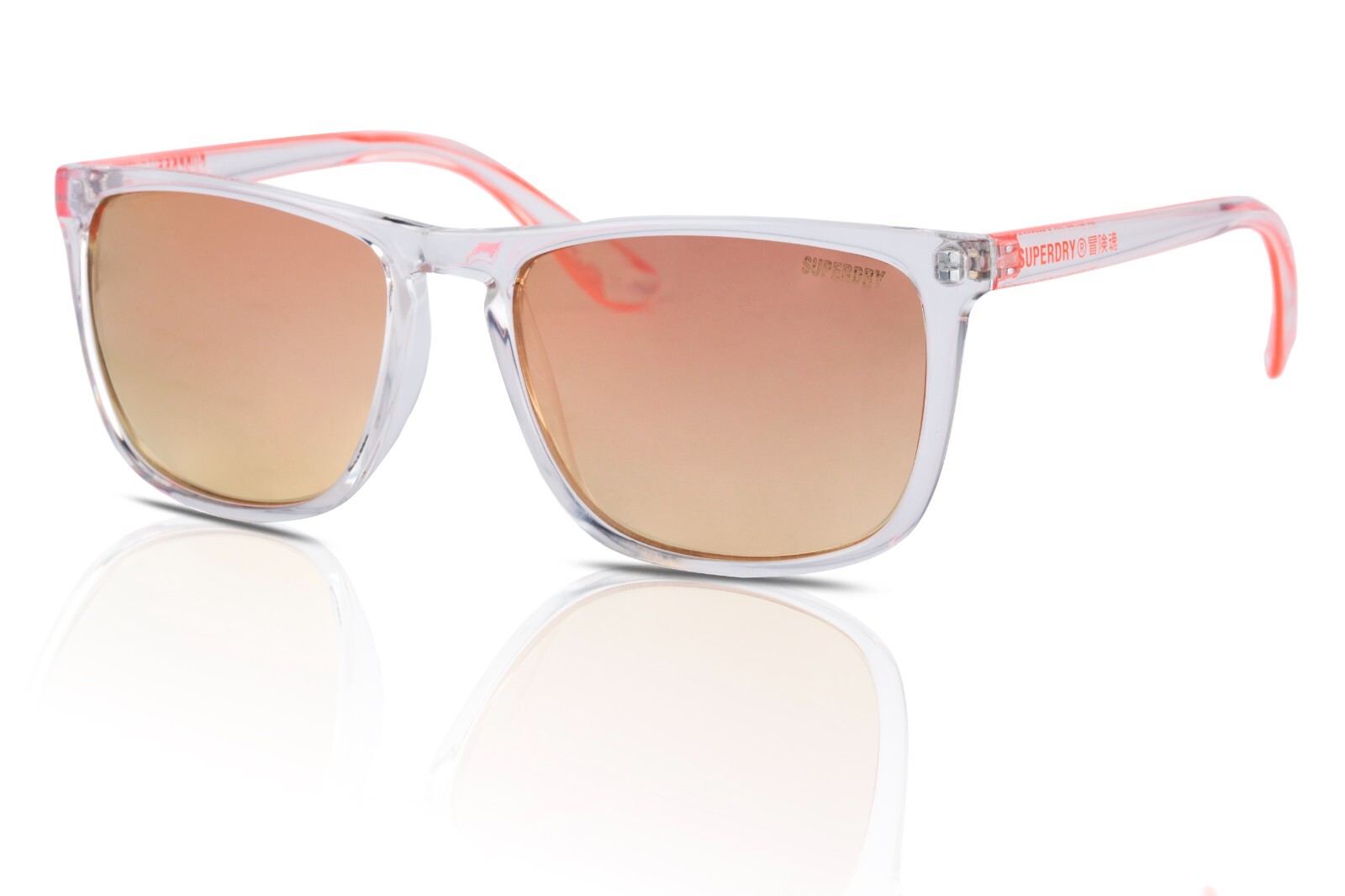 Superdry SHOCKWAVE Sole 150 Cristallo Corallo/Arancione Specchio Ufficiale