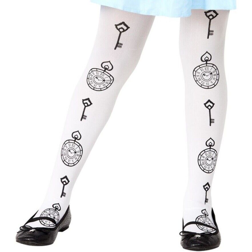 Bambini Costume Alice IN Wonderland Collant Calze da 6-12 Anni Smiffys