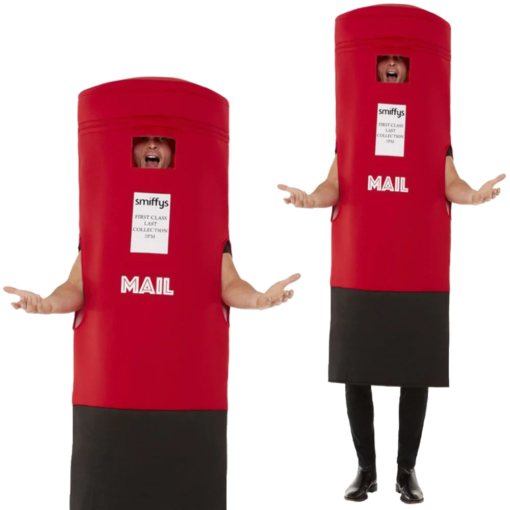 Rosso Post Scatola Costume Royal Mail Donna Uomo Cervo Divertente Vestito