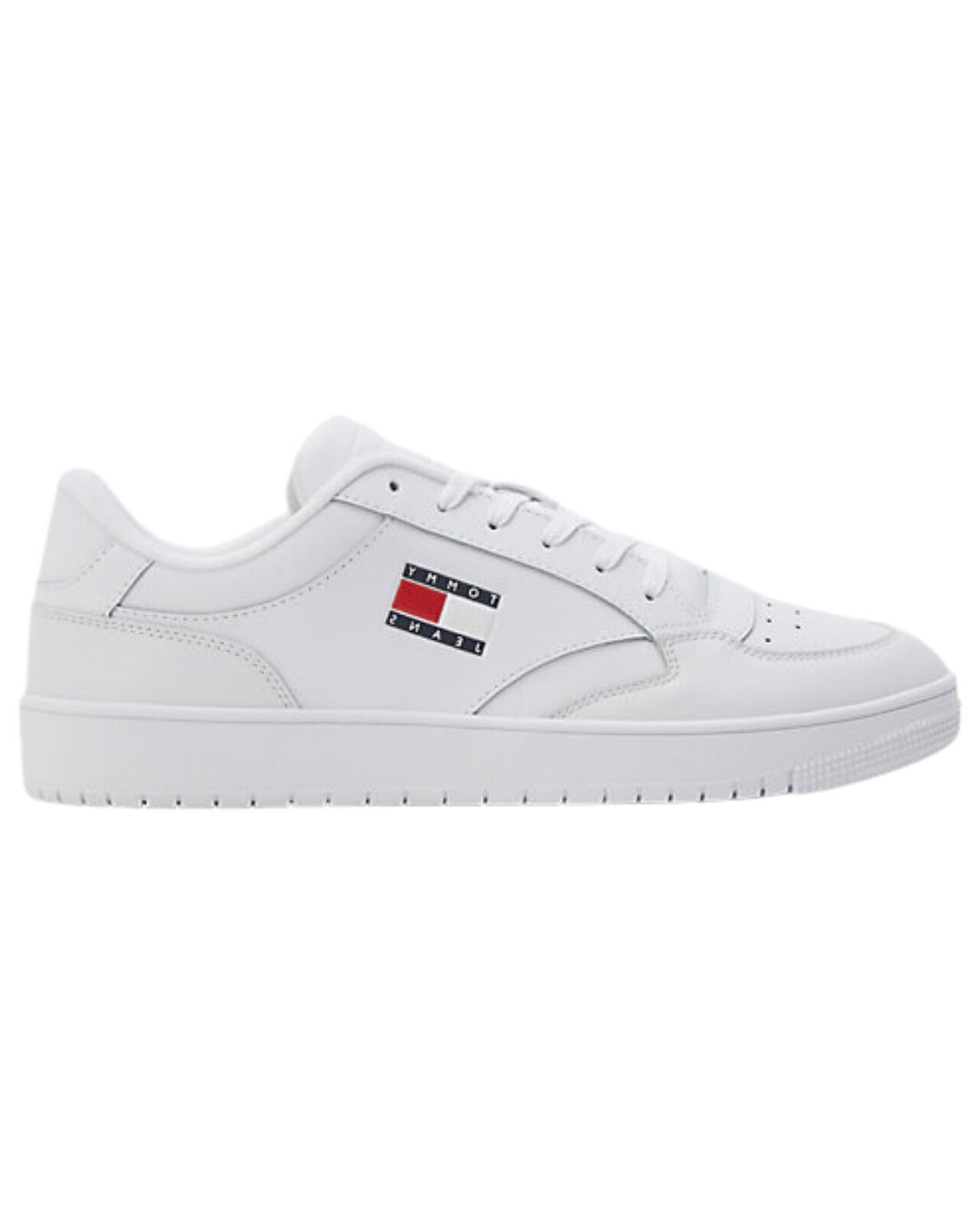 Scarpe Tommy Jeans EM0EM01190 Uomo sneaker Bianco con bandiera logo Tommy Jeans