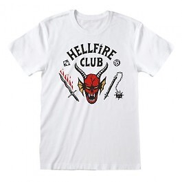 Heroes Inc. STRANGER THINGS - T-SHIRT - HELLFIRE CLUB LOGO WhiteTaglia M