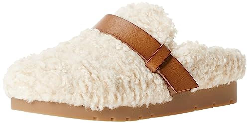 (TG. 40 EU) Amazon Essentials Mule in shearling Donna, Avorio Tan Shearling, 40
