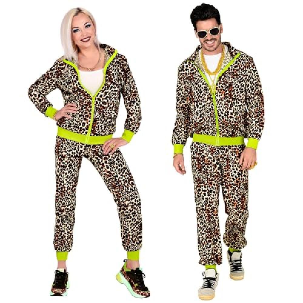 (TG. M) "80's LEOPARD SHELL SUIT" (jacket, pants) - (M) - NUOVO