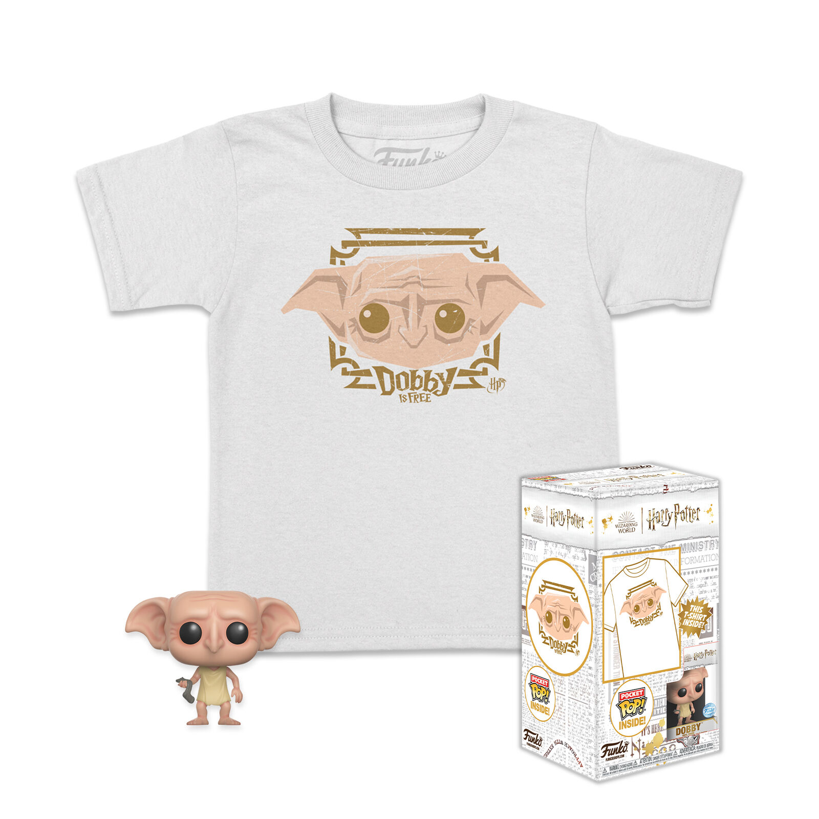 7024786 Abbigliamento Harry Potter: Funko Pop! Mini Pop! & Tee - Dobby (Tg. M)