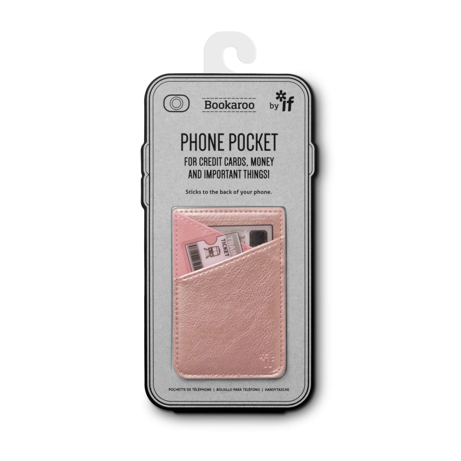 IF Bookaroo Phone Pocket, Accessory Credit Card Case, 10 cm, Metallic Rose Gold