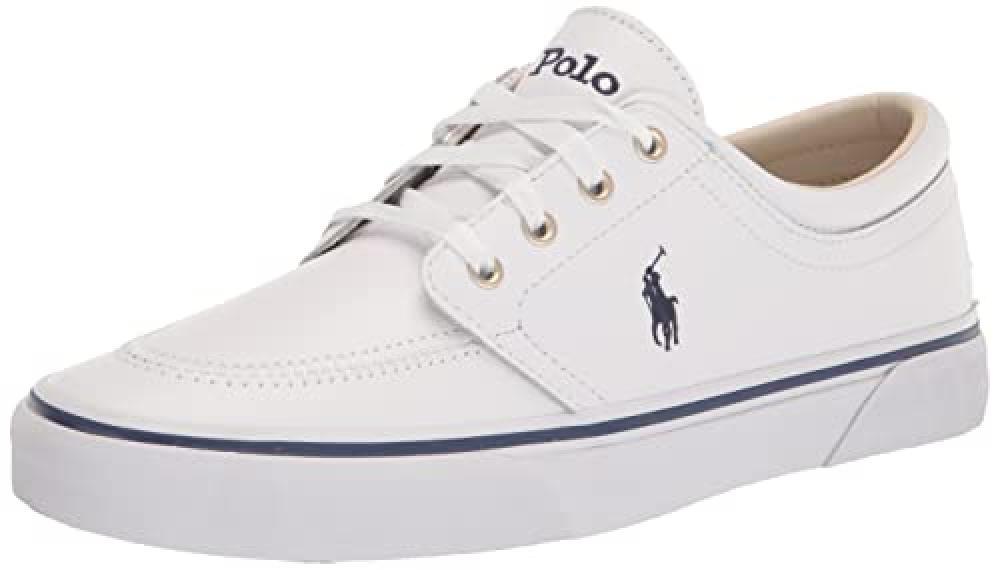 (TG. 42 EU) Polo Ralph Lauren Faxon X, Scarpe da Ginnastica Uomo, Bianco Giardin