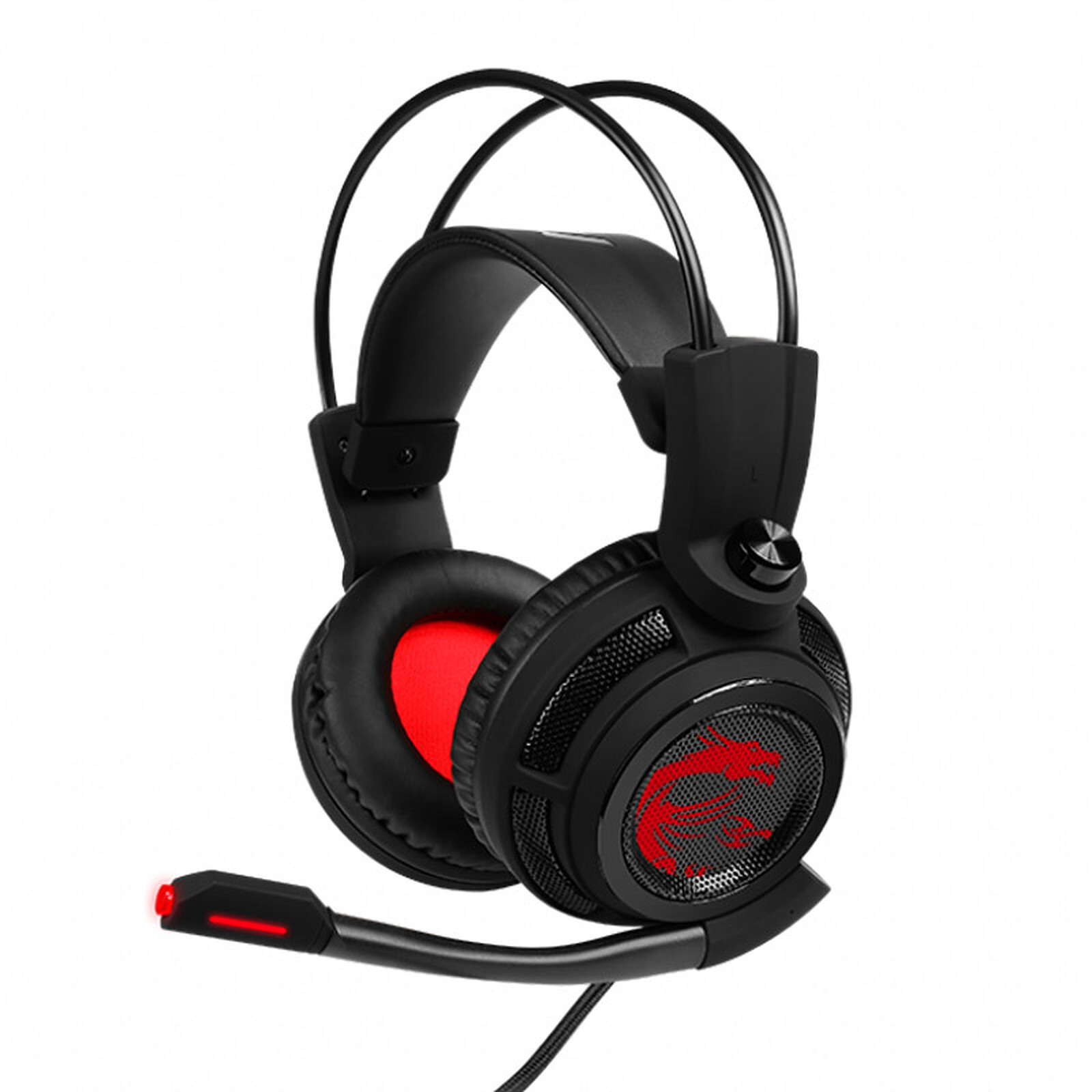 MSI CUFFIE HEADSET GAMING DS502, VIRTUAL 7.1 SURROUND, USB IN-LINE CONTROLLER, M