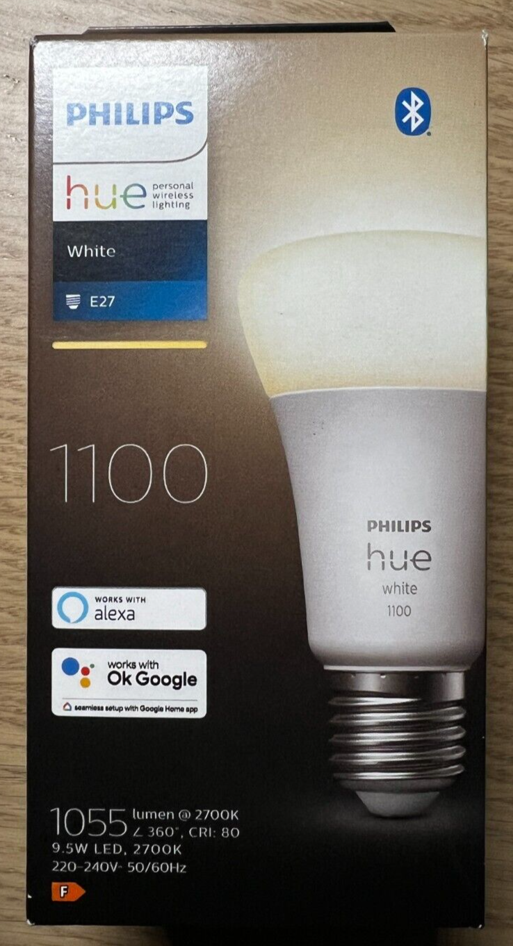 Philips Hue White Lampadina Smart LED, Bluetooth, E27, 9.5W, 2700k Luce Calda
