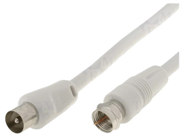 Antenna cable - F connector to coax male - 5 meters - 75 ohms