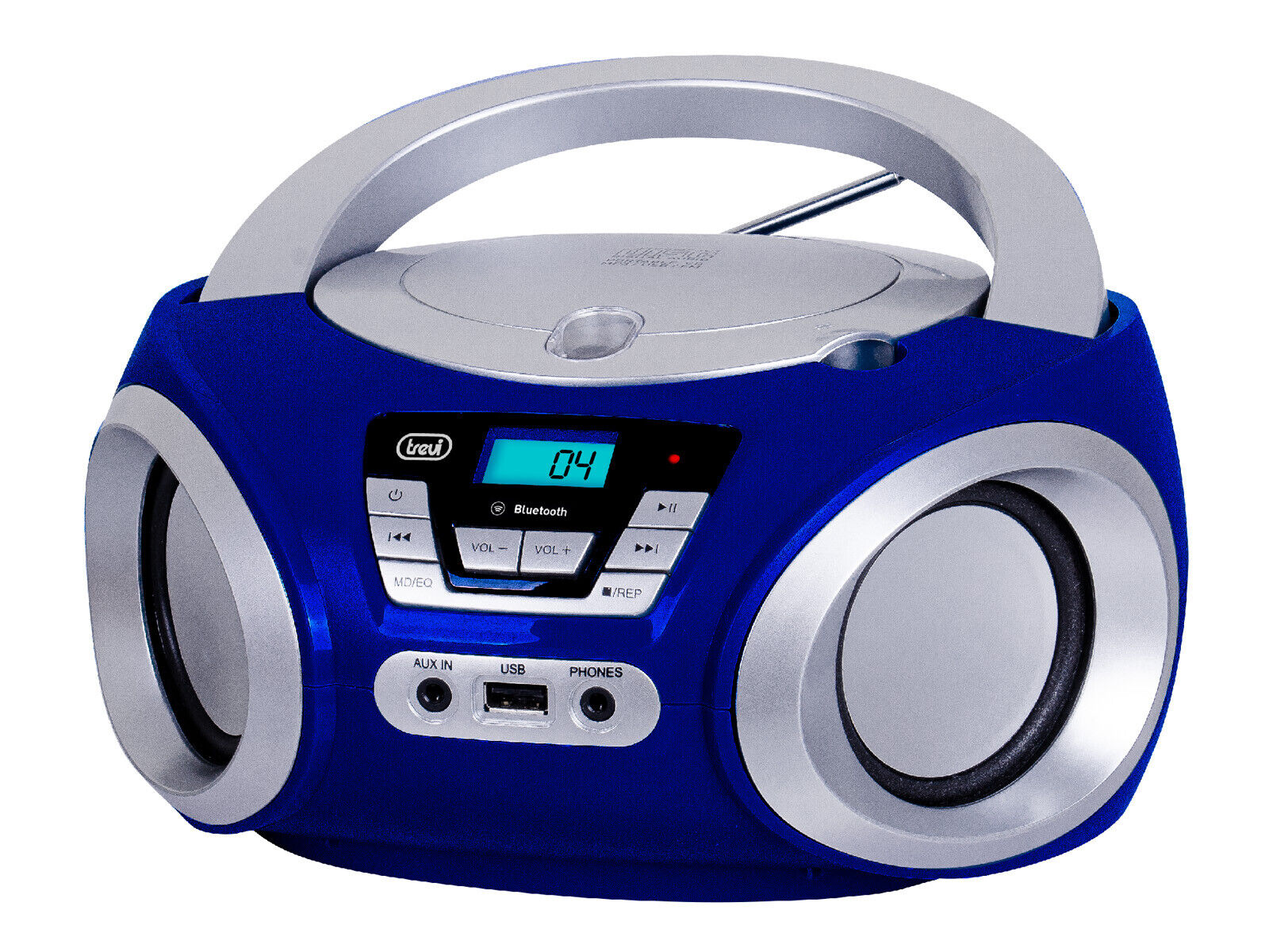 Trevi CMP 544 BT Radio Stereo Portatile Boombox Blu Lettore CD MP3 Bluetooth