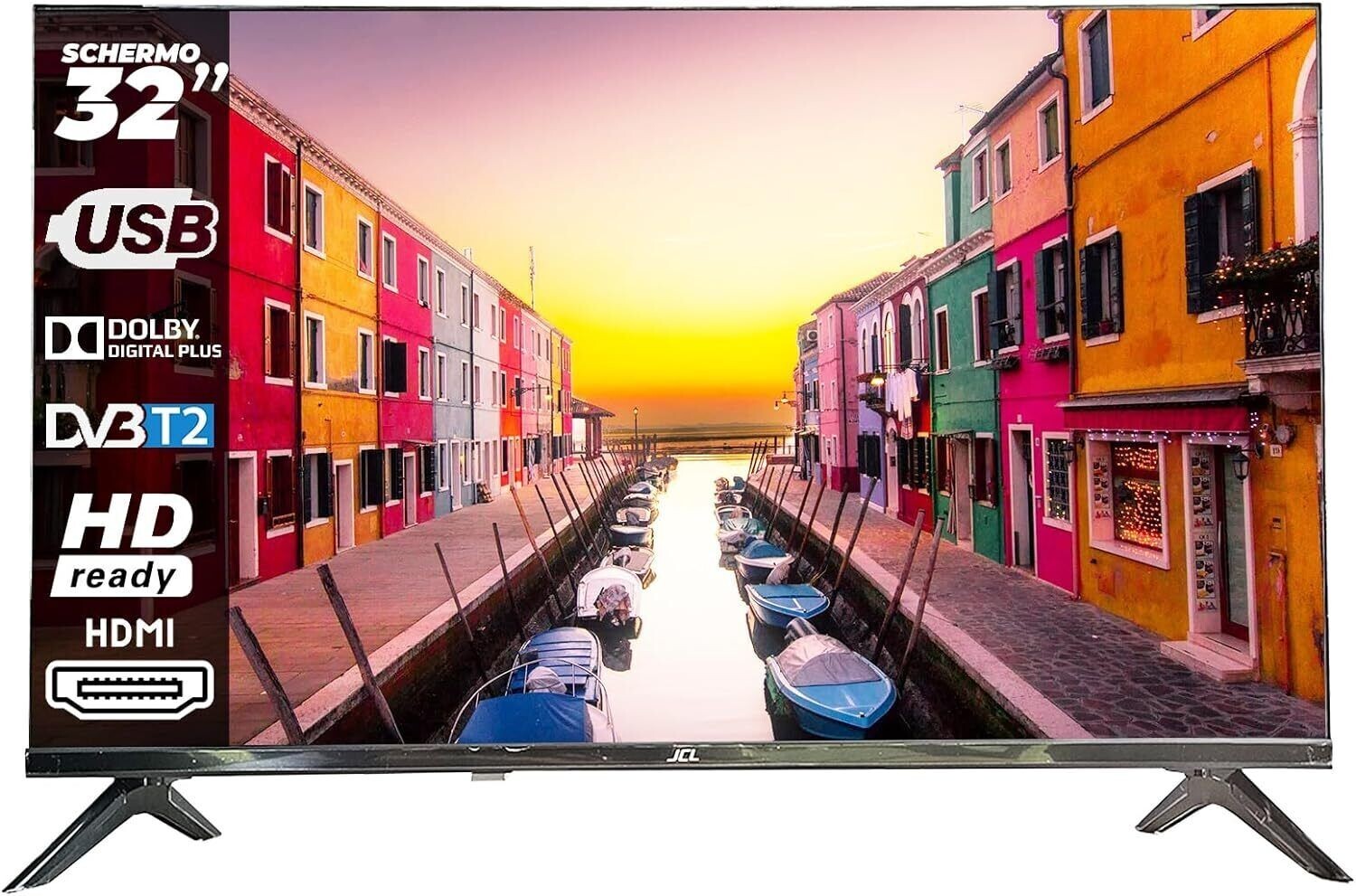 JCL 32HDDTV TV Televisore LED 32" HD Ready DVB/S2 HDMI USB 60Hz Dolby Sound VESA