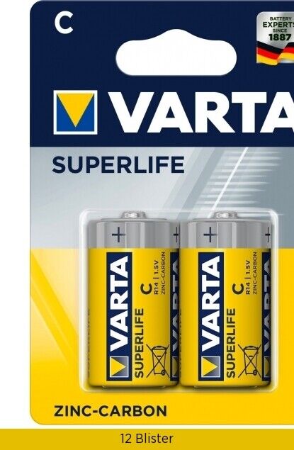 Superlife Zinco 1 / 2 Torcia Bl.2Pz Blister  12 Varta 2014101412