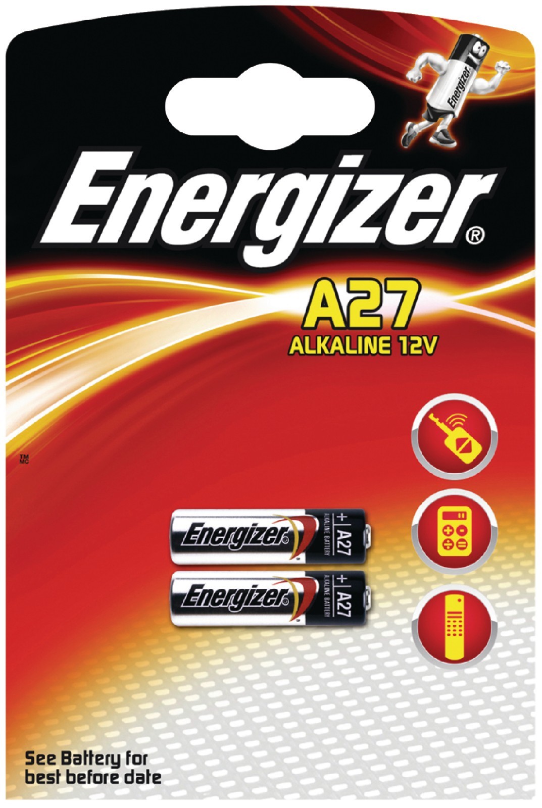 Batterie Alcaline 27A 12 V 2-Blister E27A, V27A, V27PX, V27GA, L728, L828, MN27