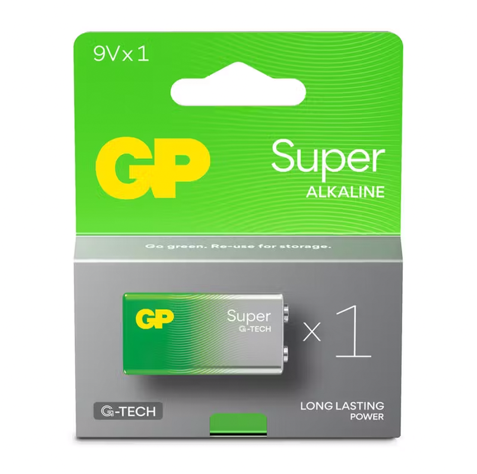 GP Super Alcalino G-Tech 6LR61 9V Batteria Lunga Durata Potenza blister Exp 2028