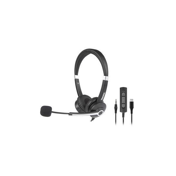 HAMLET HHEADM-CJS CUFFIA PROFESSIONALE BIAURALE CON MICROFONO USB-C JACK 3.5 MM
