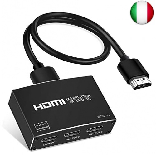 NEWCARE 4K HDMI Splitter 1 in 3 Out, 1×3 HDMI Splitter Support 4Kx2K, 1080P,