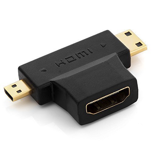 deleyCON Mini + Micro HDMI Dual Adapter - HDMI Femmina a Mini HDMI Maschio + ...