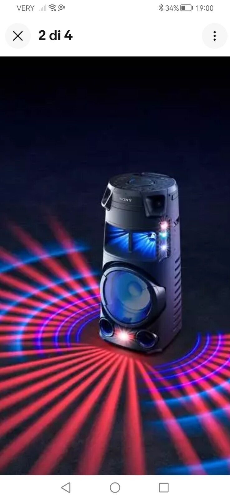 Sony MHC-V43D Altoparlante Bluetooth Ad Alta Potenza Con Audio Omnidirezionale E