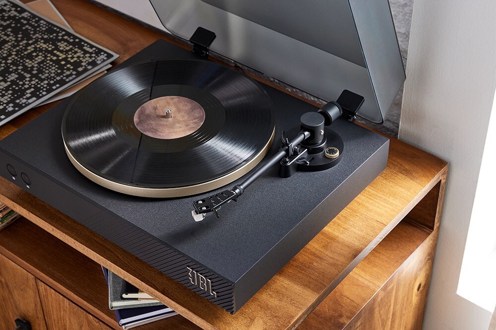 JBL Spinner BT Giradischi con trasmissione a cinghia Nero, Oro