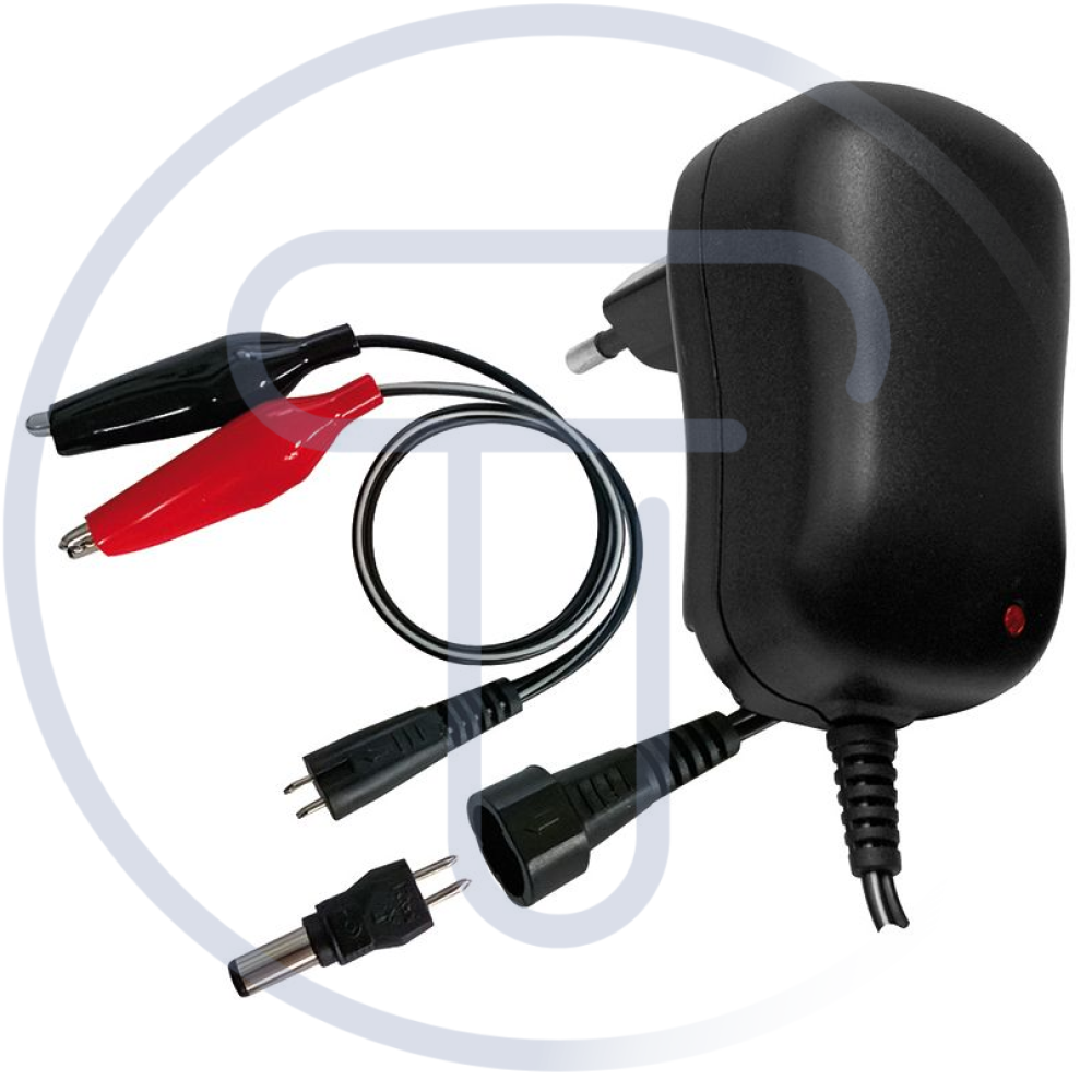 Caricabatterie batterie piombo ermetiche 12V 1A spinotto 5,5x2,1mm coccodrillo