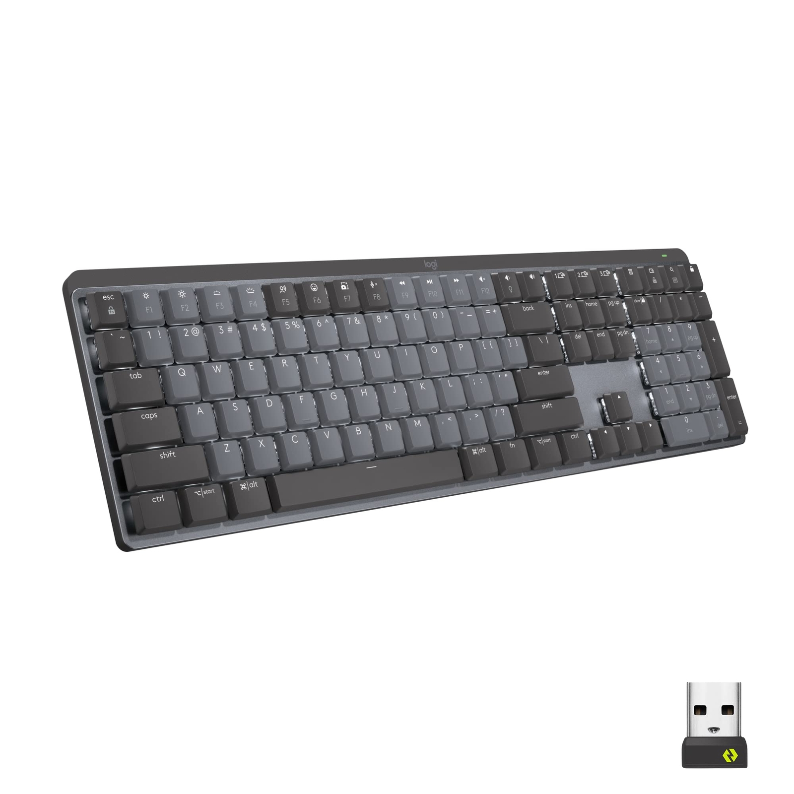 Logitech MX Mechanisch, Draadloos Verlicht Toetsenbord, Stille Tactiele Schakela