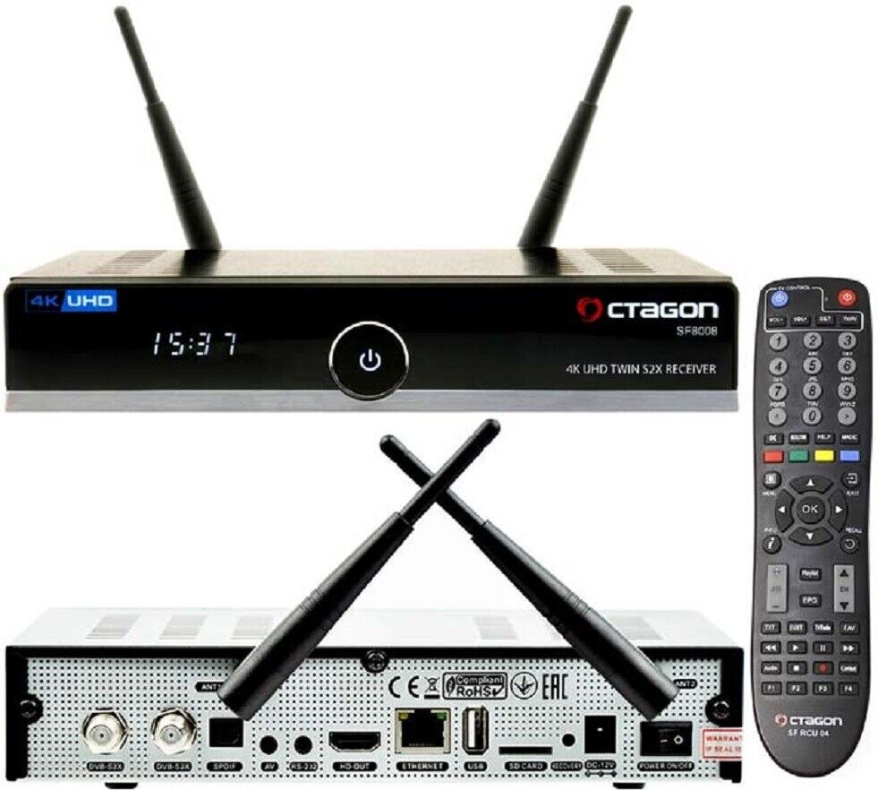 Decoder Octagon  SF80084K Combo DVB-S2XT2 Linux  Configurato Tivu Sat