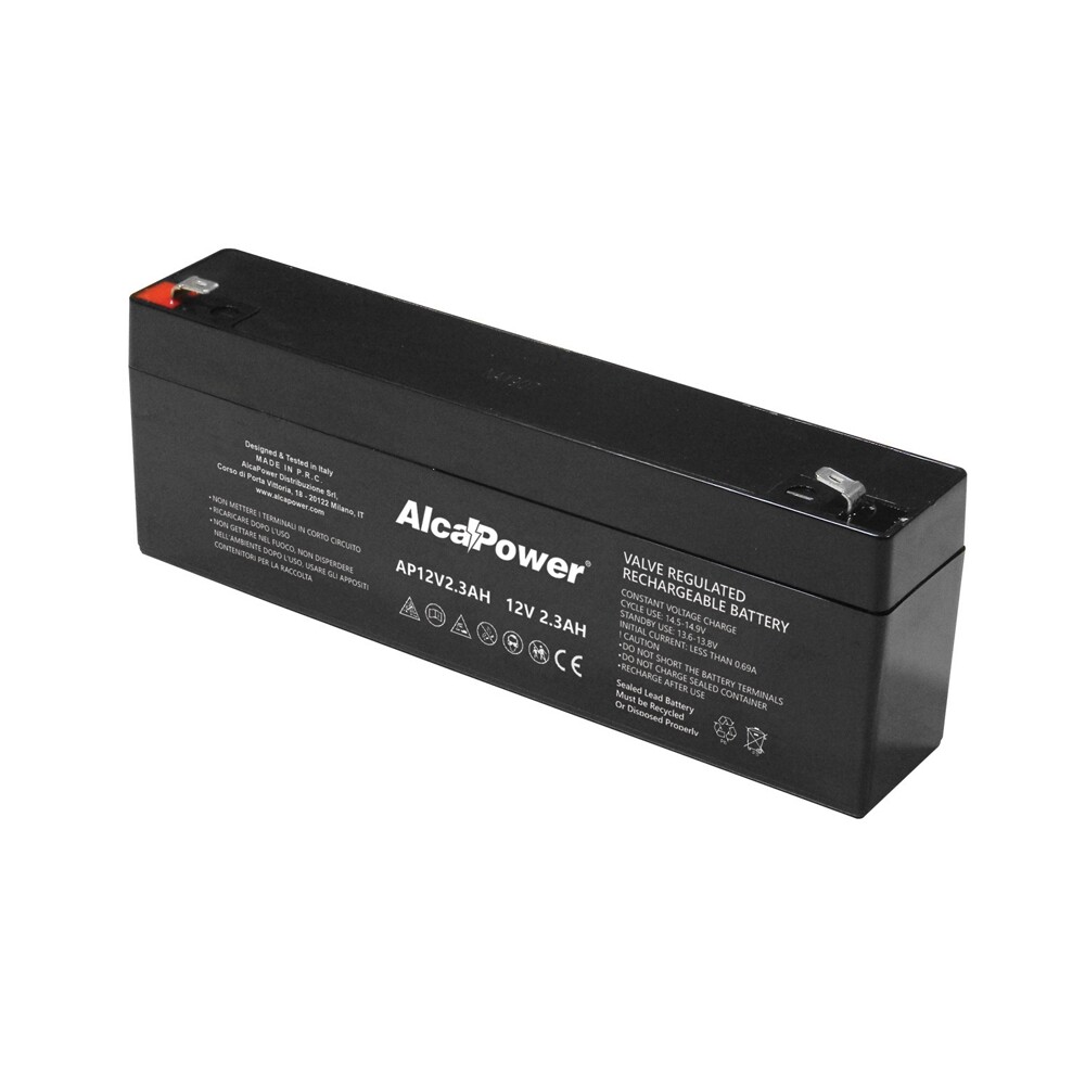 BATTERIA RICARICABILE AL PIOMBO 12V 2.3AH 2,3 ERMETICA DIMENSIONI 178X60X34 MM