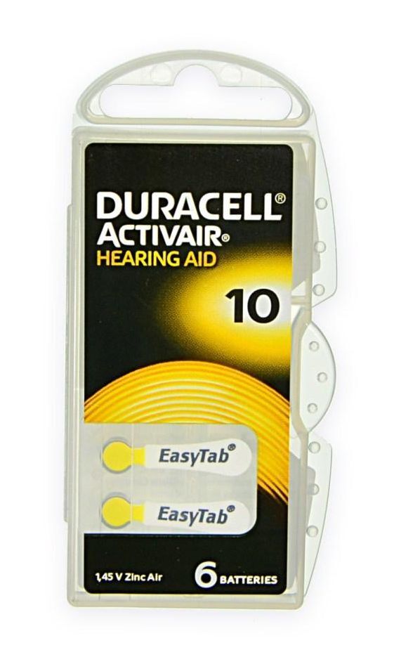 30 pile batterie per apparechi acustici DURACELL ACTIVAIR 10 PR70 gialle 1.45V