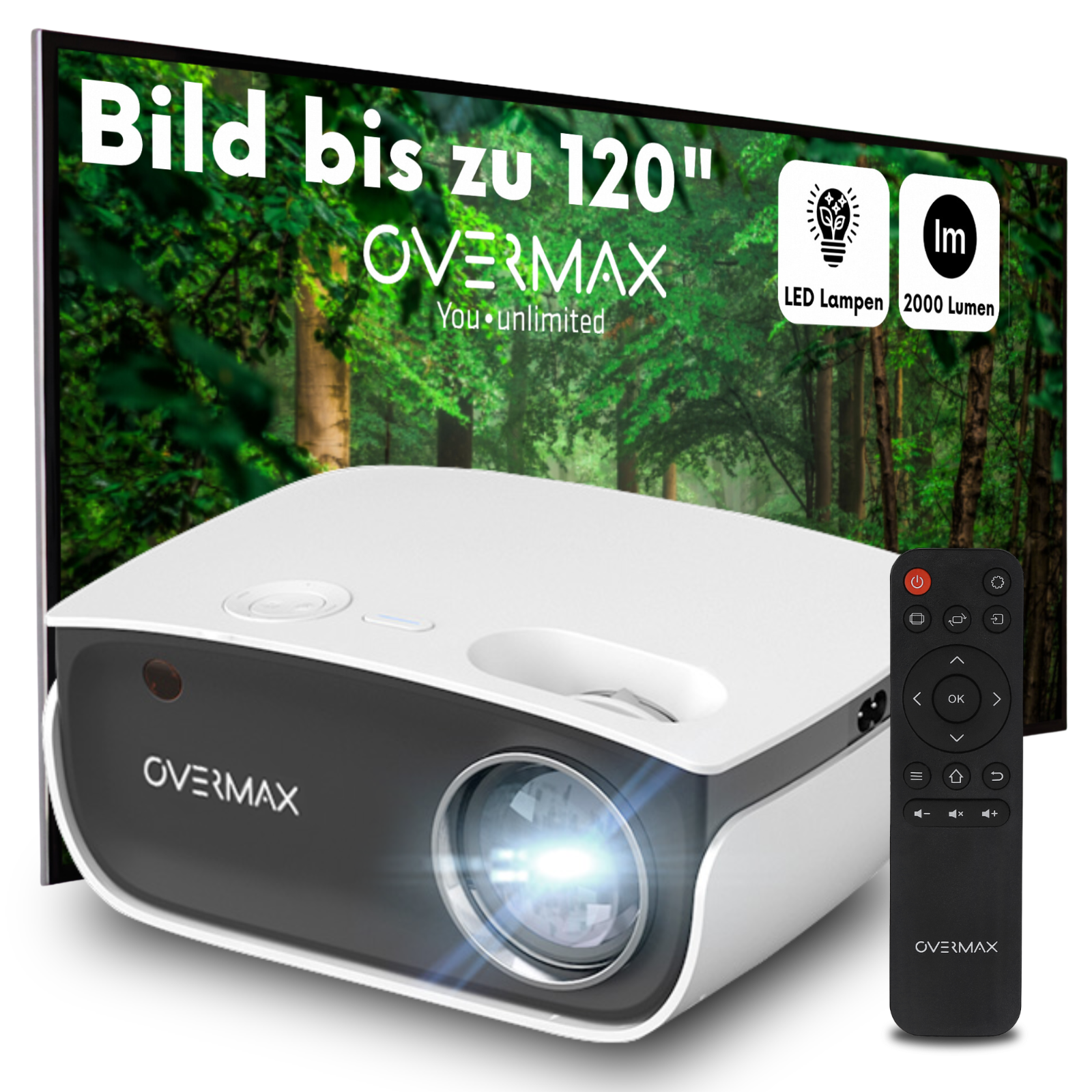 Proiettore home theater proiettore LED 1080 FULL HD Overmax HDMI  2000 lumen