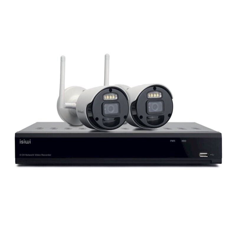 Isiwi Connect S2 Kit Wireless NVR 8 Canali+2 Telecamere IP  wireless 1080p IP66