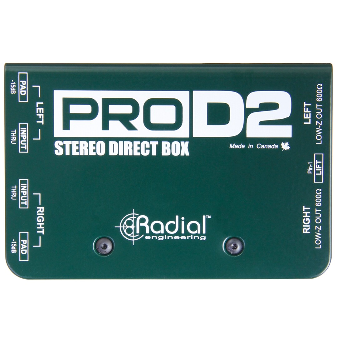 Radial ProD2 DI Box Stereo Passiva 2 Canali per Tastiere Direct Box Passiva Radi