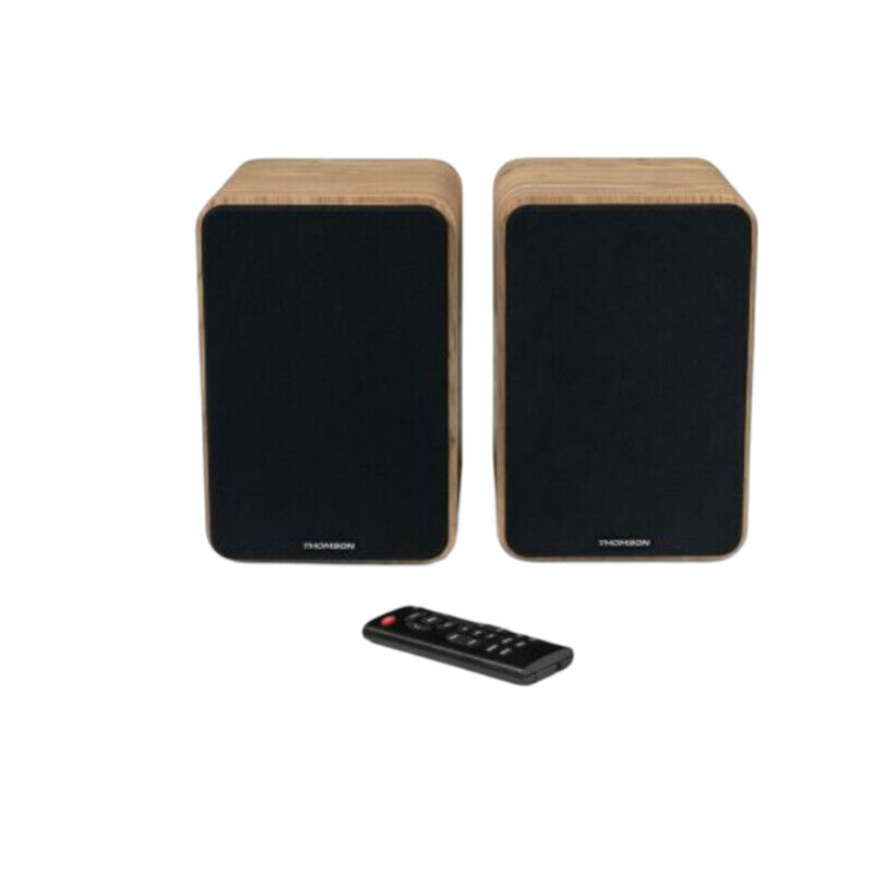 THOMSON, Speaker da libreria Bluetooth 5.0 WS602DUO 100W in legno telecomando