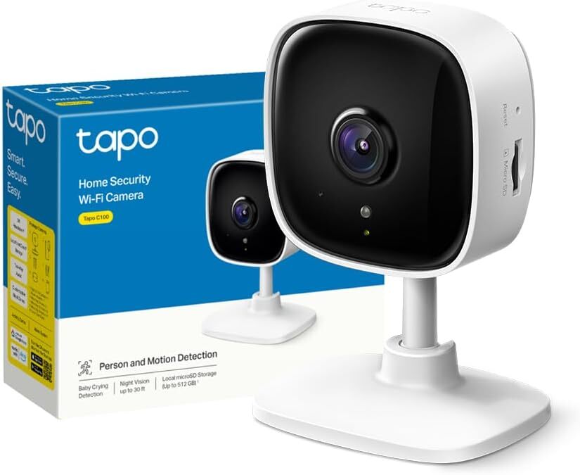 TP-Link Telecamera Wi-Fi Interno Tapo C100, Videocamera sorveglianza 1080P,...