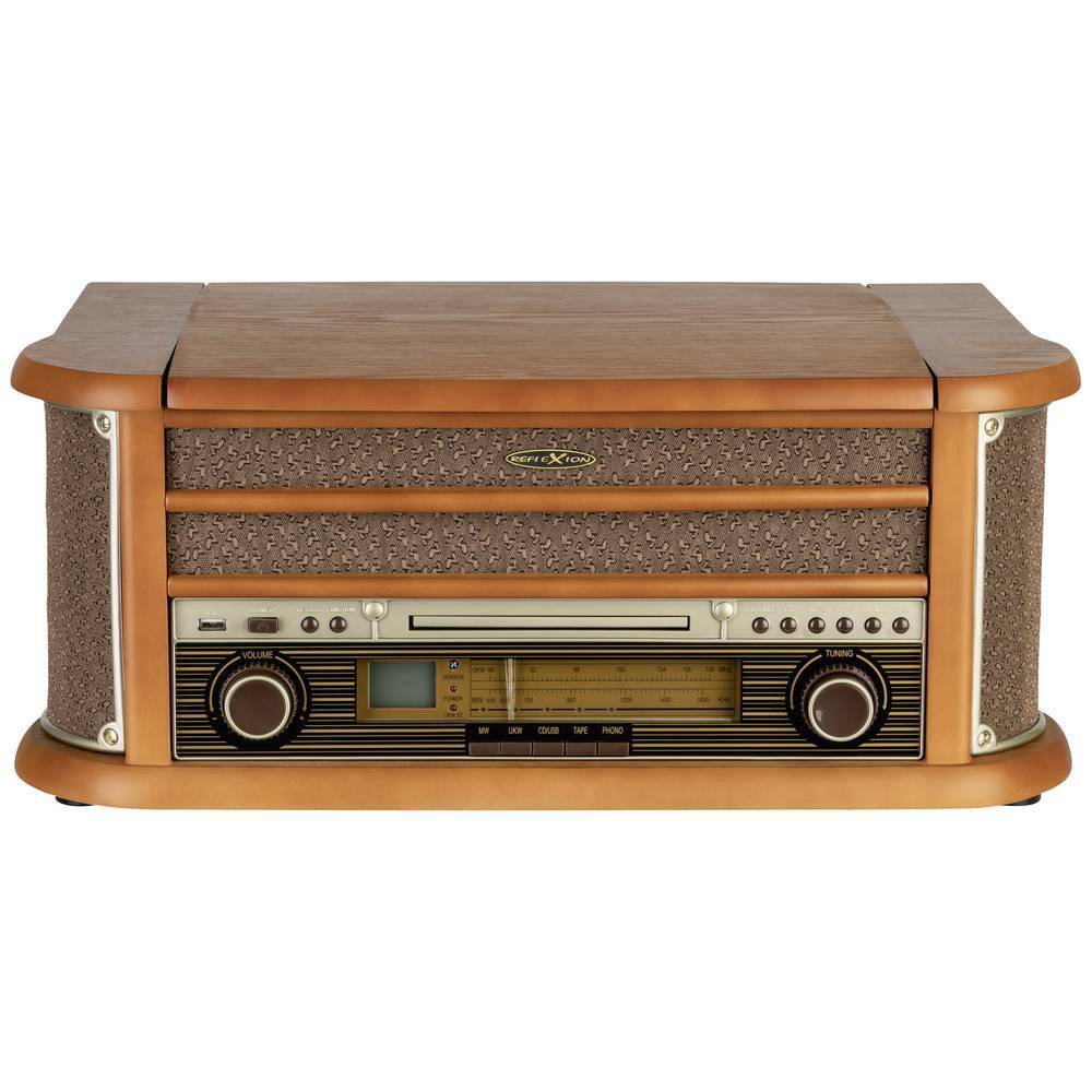 Reflexion HIF2002 Sistema stereo retro FM, CD, Cassette, Giradischi, USB,