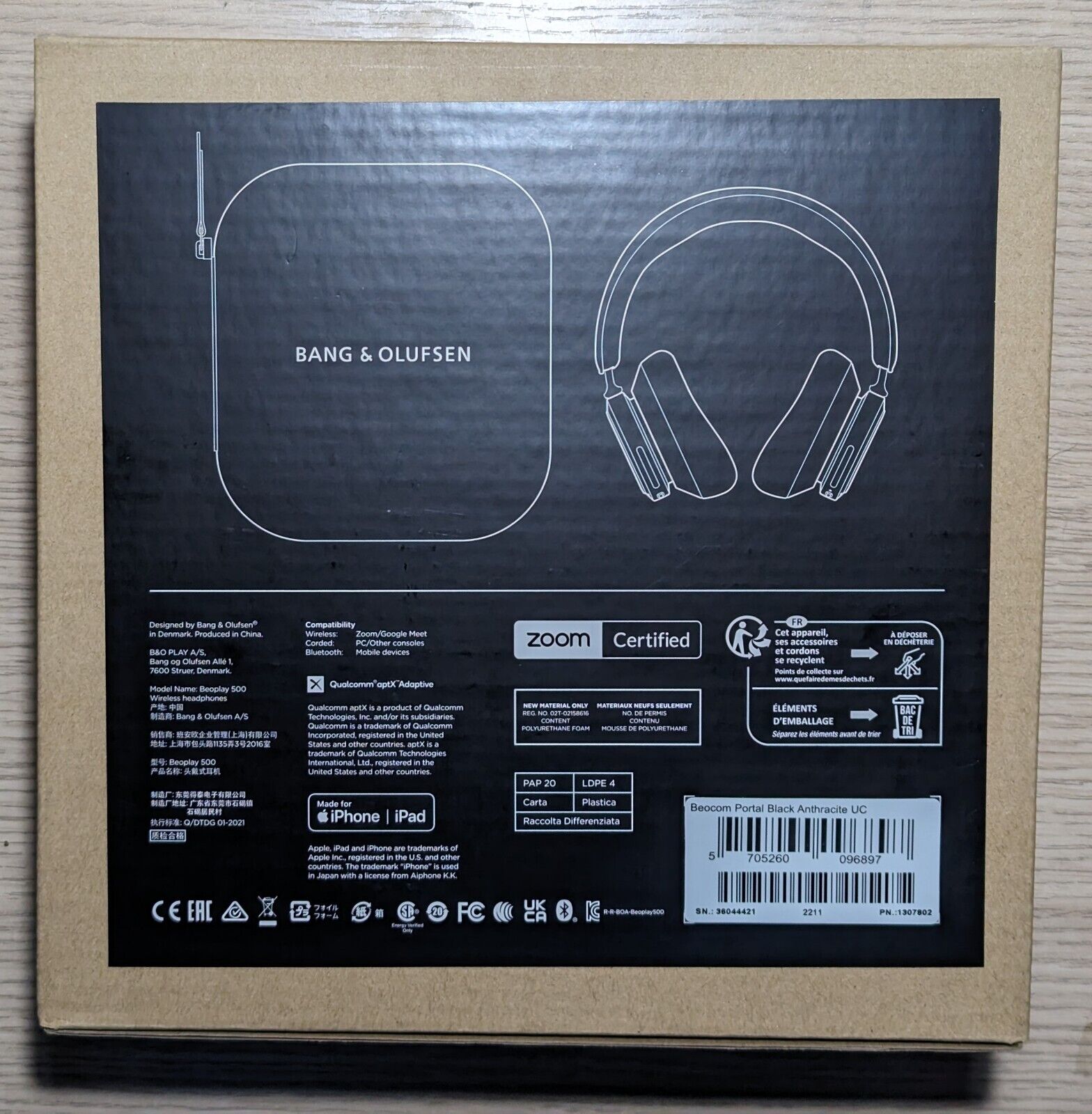 Bang & Olufsen Beocom Portal Wireless Headset Black Anthracite UC