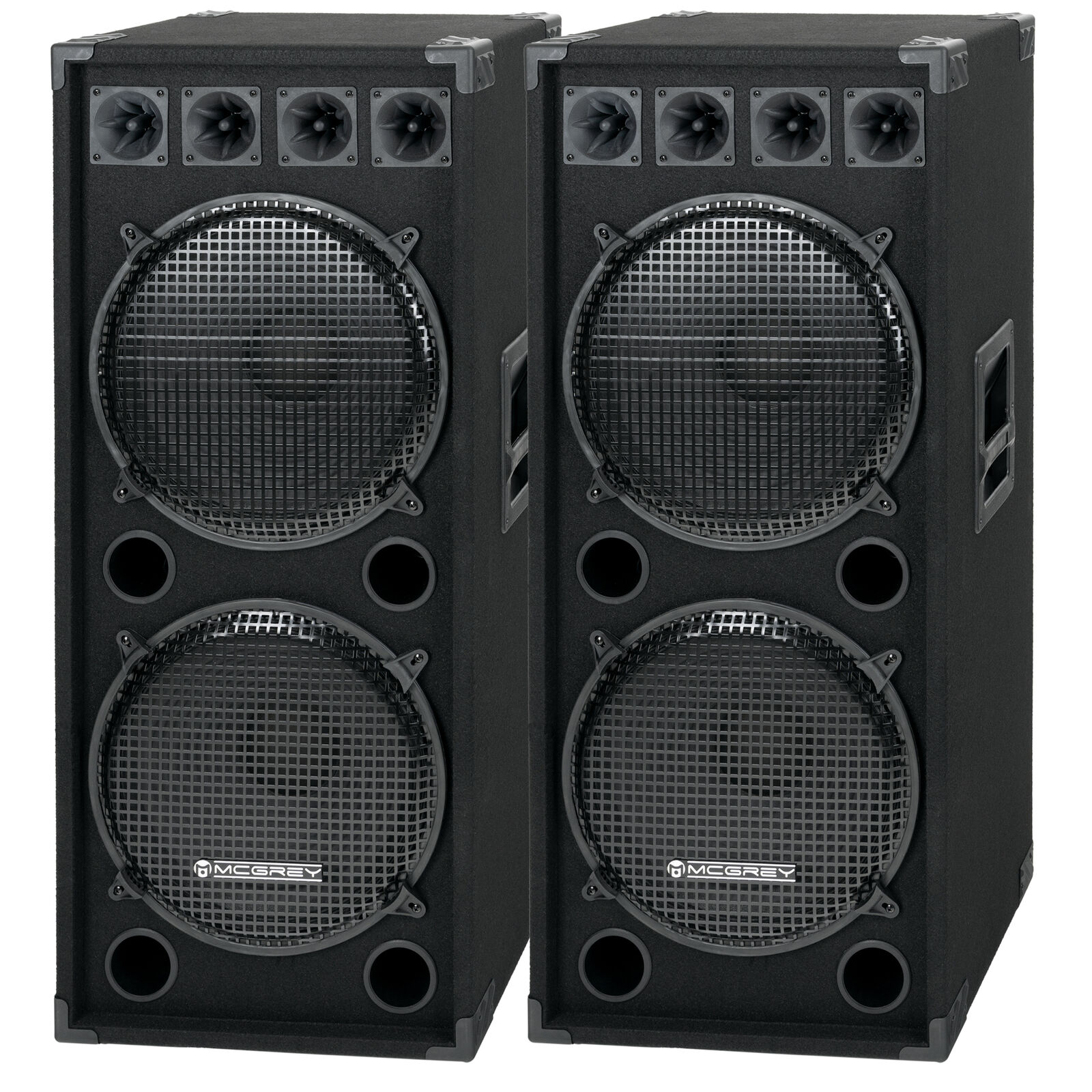 2x Torre Altoparlanti Casse Box Subwoofer DJ PA 2x15" 38cm Disco Hifi 3000W Set
