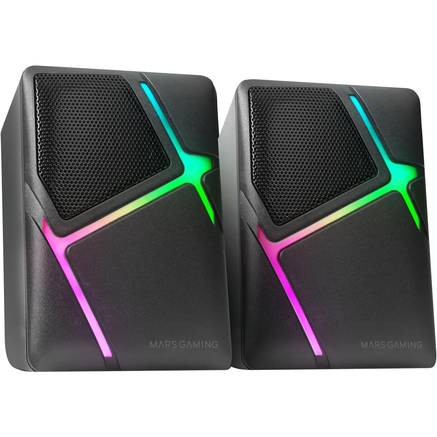 MARSGAMING Mars Gaming MS-H, Altoparlanti Gaming RGB Flow, Driver Invertiti e Su