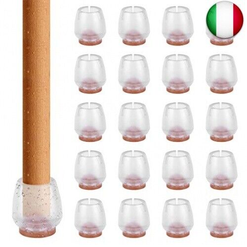 Tappi per Sedie Silicone, 40 Pezzi Gommini Sedie, Piedini per Sedie Silicone