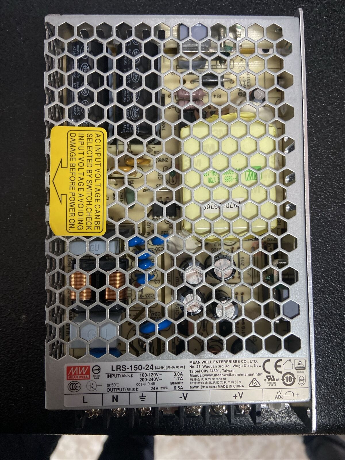 Alimentatore Switching 150W 24Vdc 6.5A Doppia Uscita LRS-150-24 MEANWELL