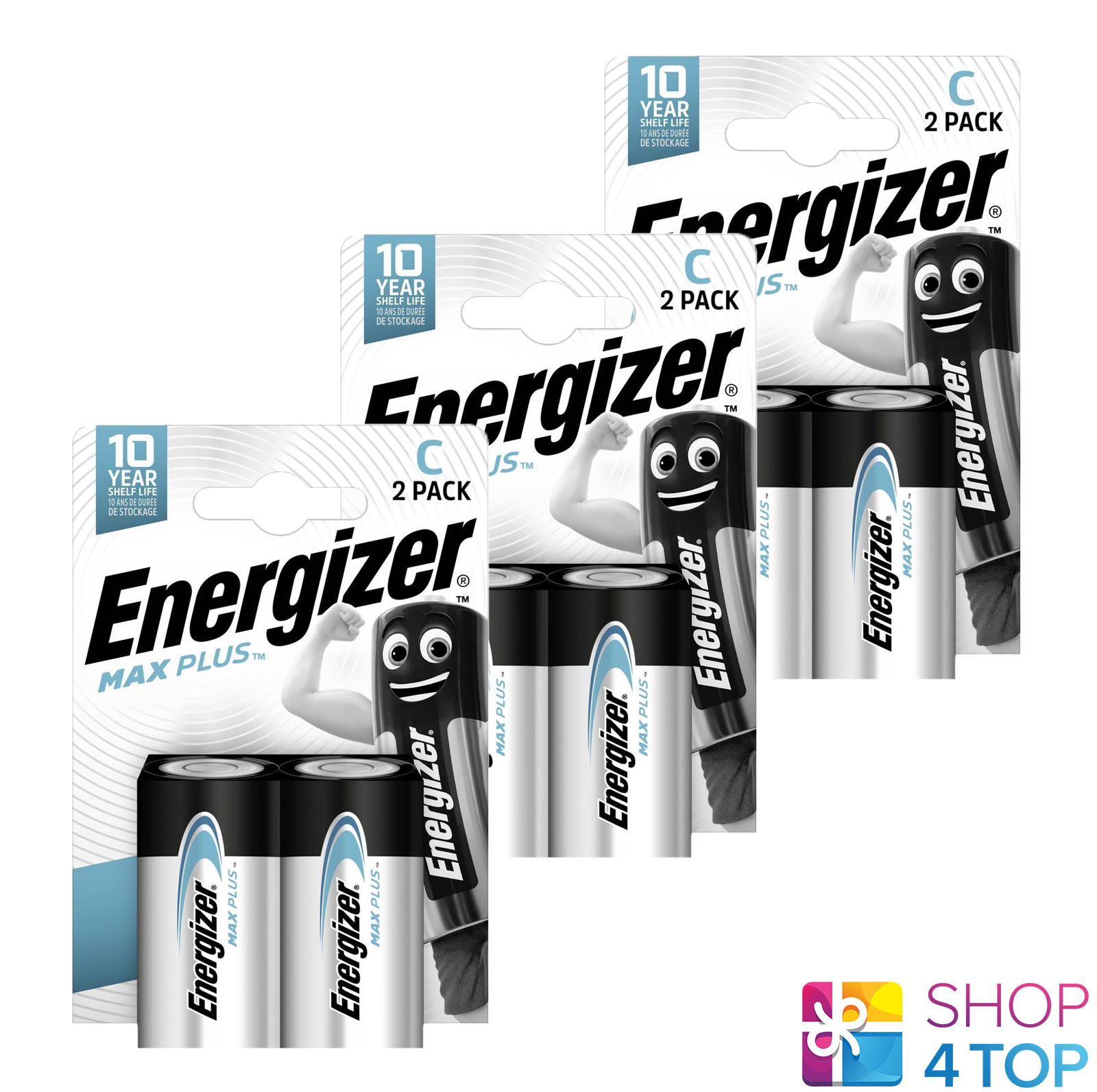 6 Energizer Max Più C LR14 batteries Alcalino 2BL 1.5V Scadenza 2031 Nuovo