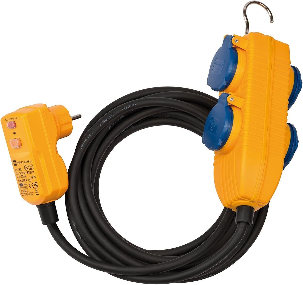 Brennenstuhl - Cavo adattatore di protezione FI IP54 con Powerblock (4...