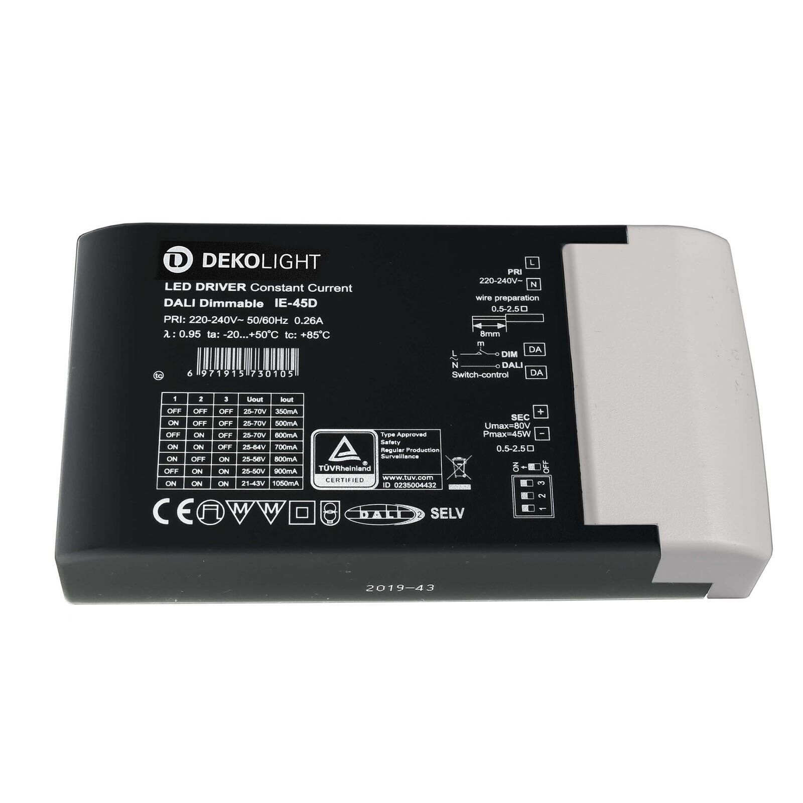 Alimentatore driver DC dimmerabile multi tensione DALI 2.0 / DT6 Intelli Push