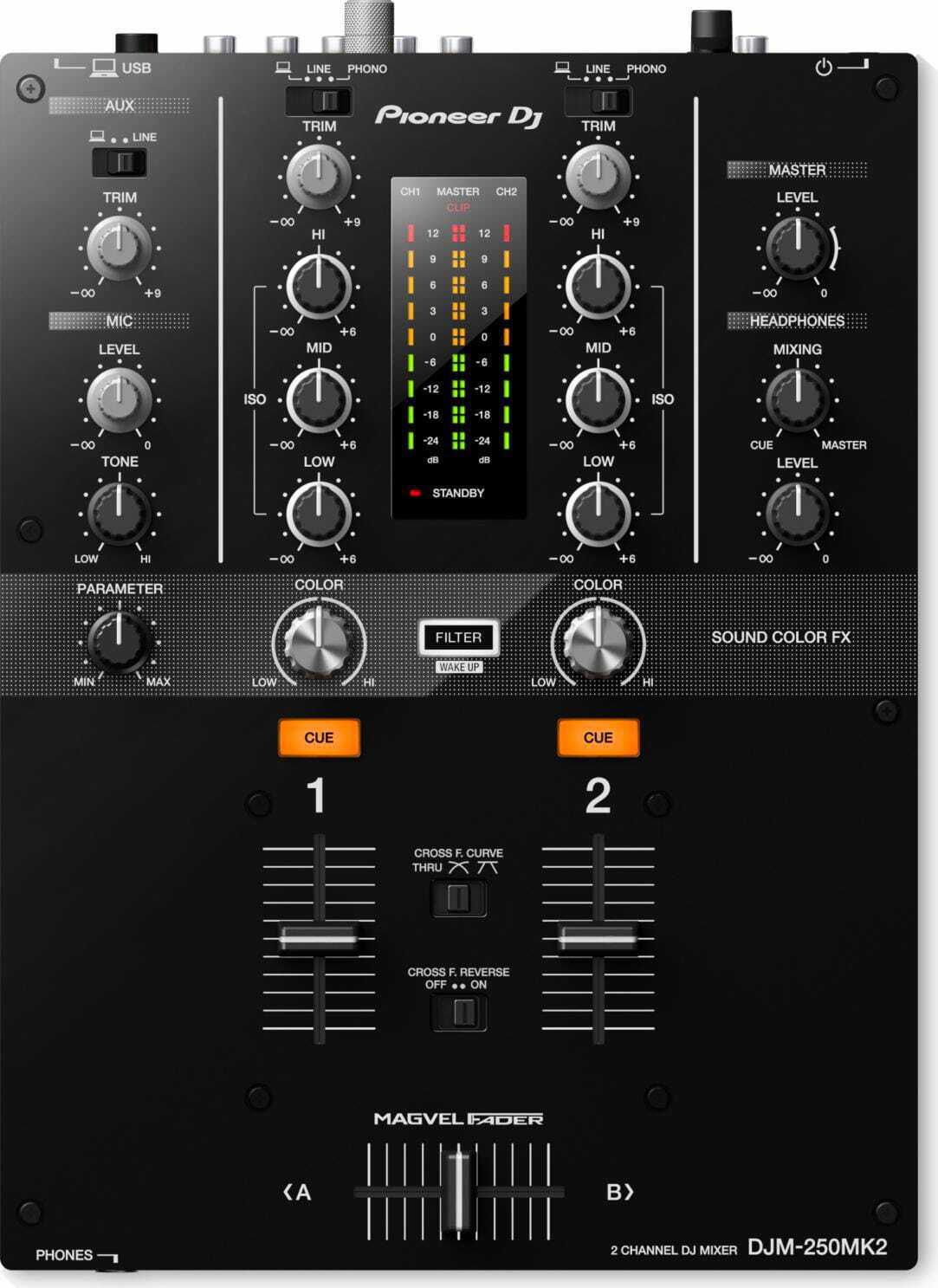 Mixer Audio effetti 2 canali 3 ingressi RCA USB DJM-250MK2 Pioneer