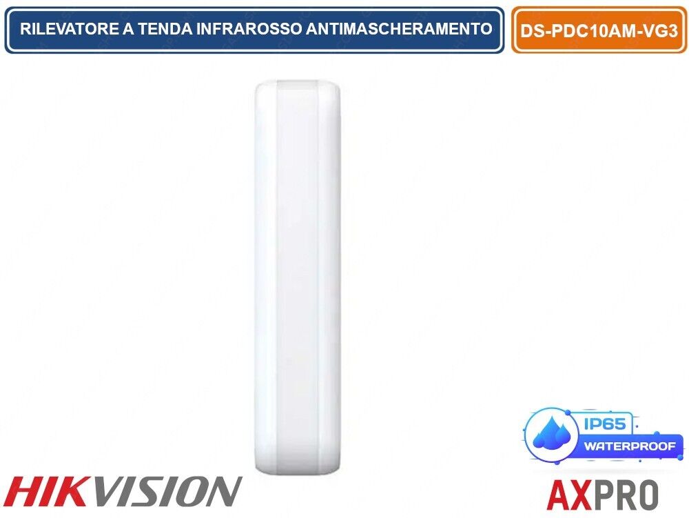 RILEVATORE FILARE PIR AM FINO A 10M IP65 E 32 ZONE CON LENTE TENDA ANTI MASCHERA