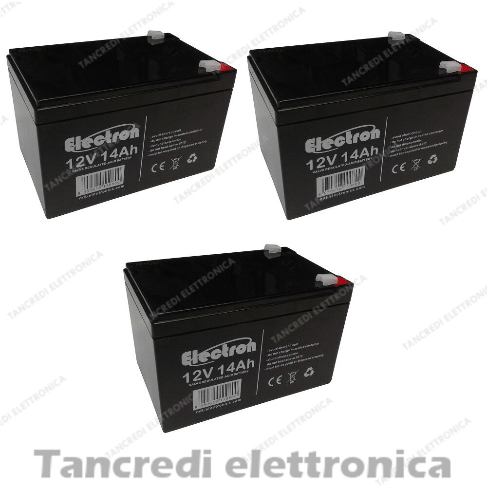 kit Batteria CICLICA al piombo 12V 14Ah per biciclette elettriche no 12ah 36V